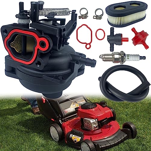 YzusGomumu 799584 594058 Carburetor Kit Spark Plug & Air Filter Assembly Compatible with B&S Carb 594057 592361 594529 Troy Bilt TB110 TB200 103M02 09P702 9P702 550EX 625EX 675EX 725 lc121p 163cc - Image 1