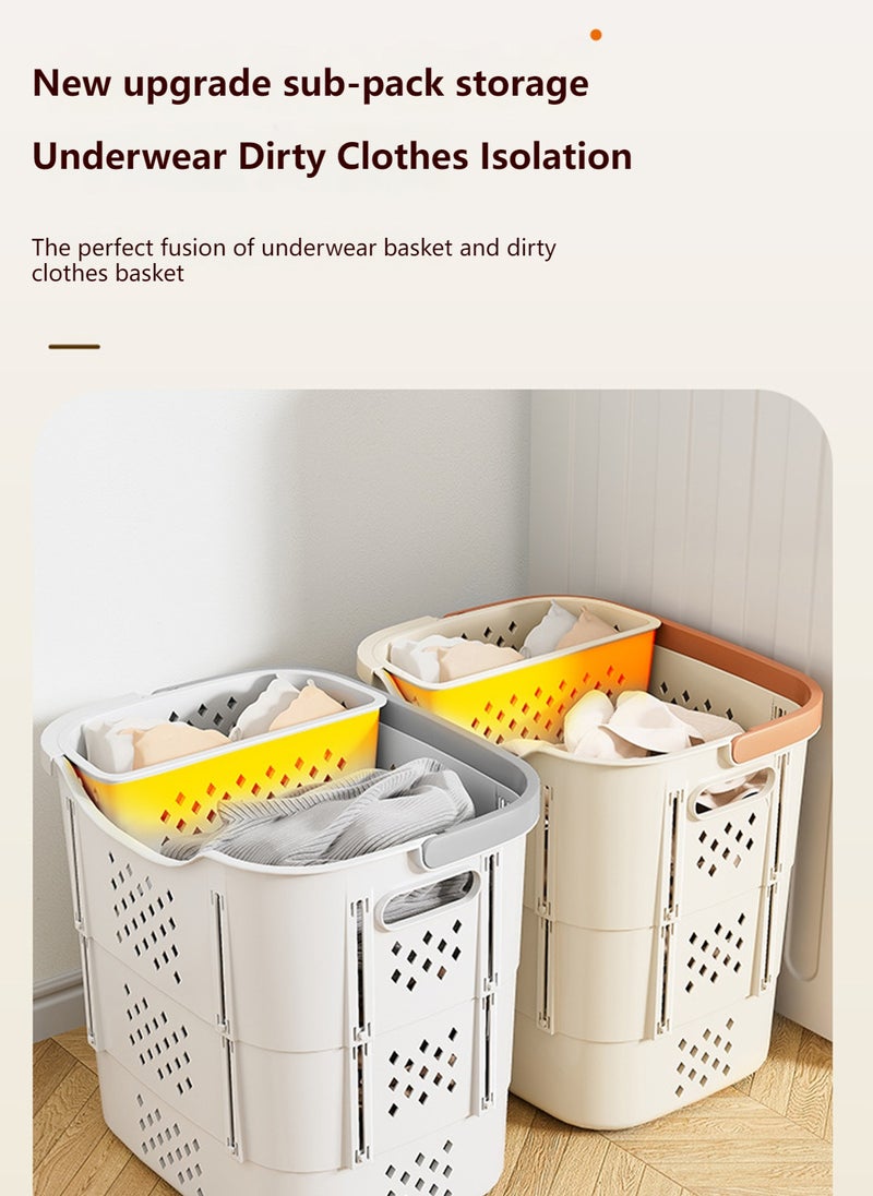 Sharpdo - Bathroom Clothes Storage Basket Dirty Clothes Basket with 1 Underwear - Image 1