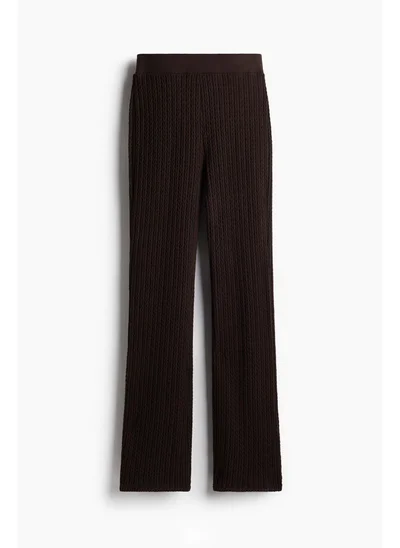 اتش اند ام Flared cable-knit look trousers