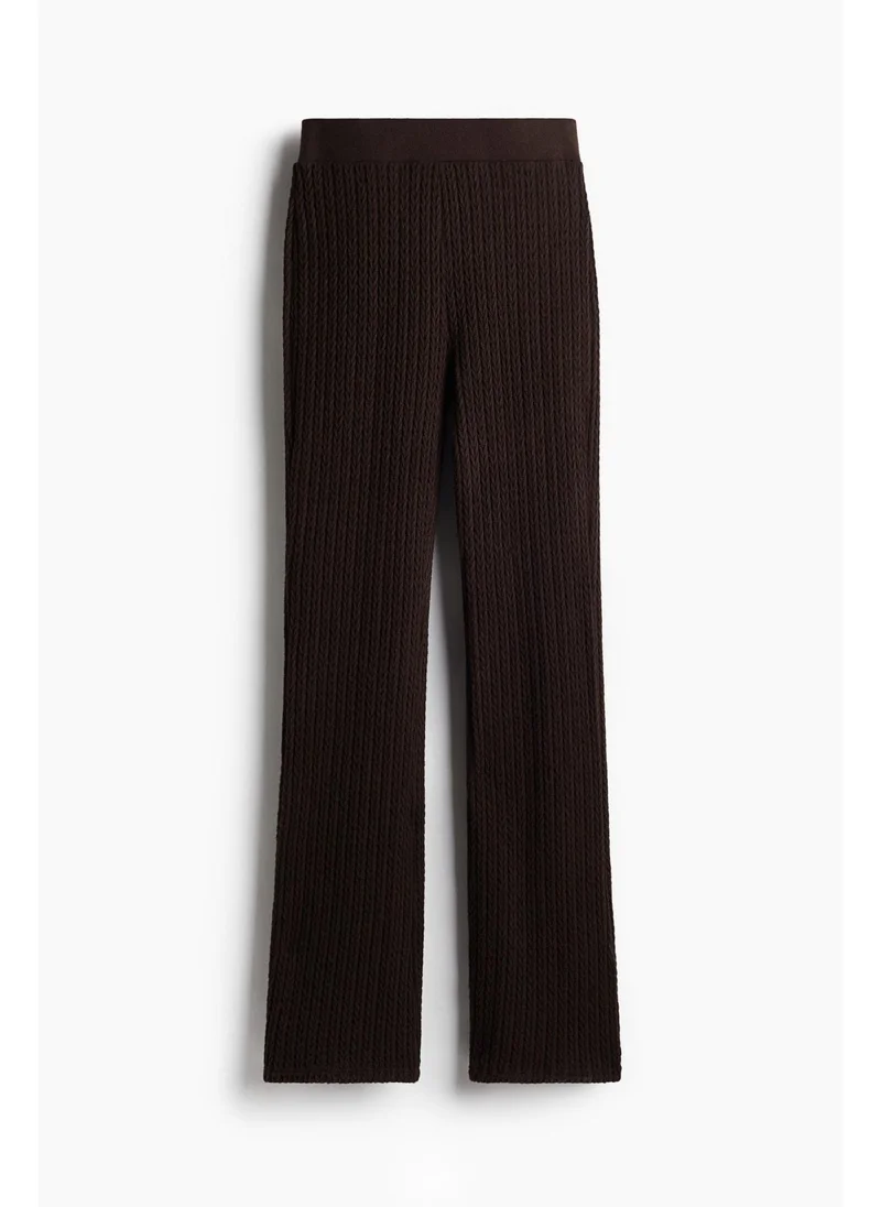 H&M Flared cable-knit look trousers