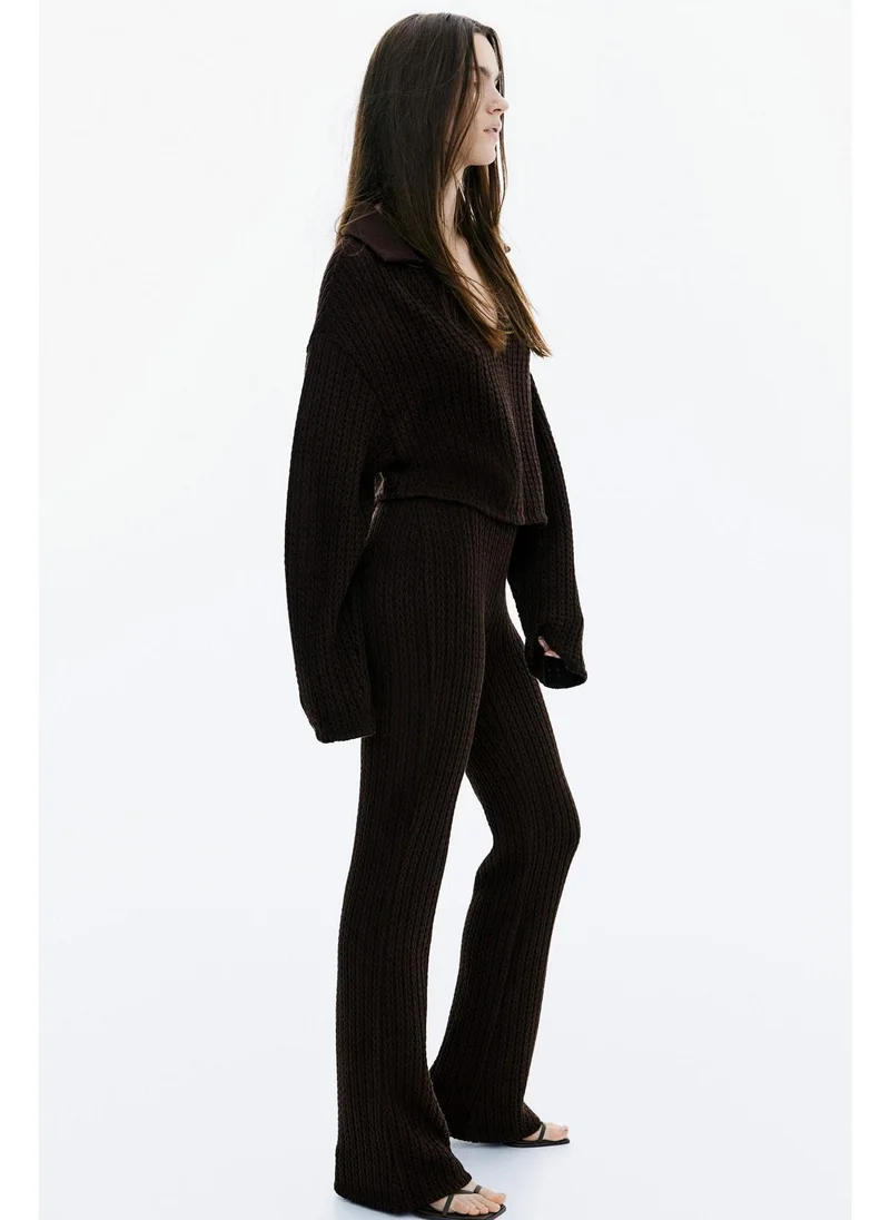 H&M Flared cable-knit look trousers