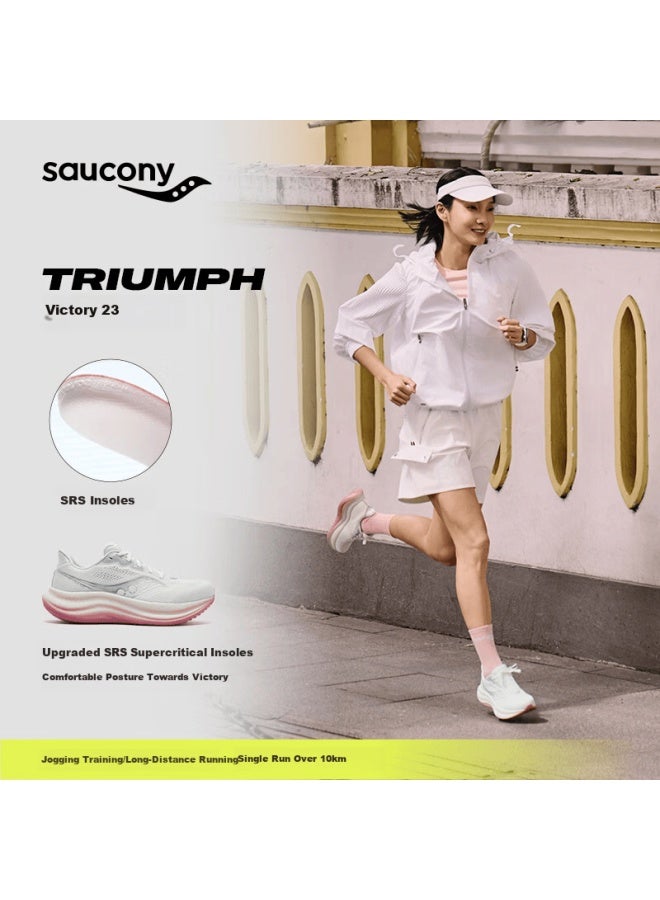 Saucony Triumph 23 Women's Cushioned Responsive Running Shoes Comfortable Sports Shoes Off-white Size 36 - Image 1