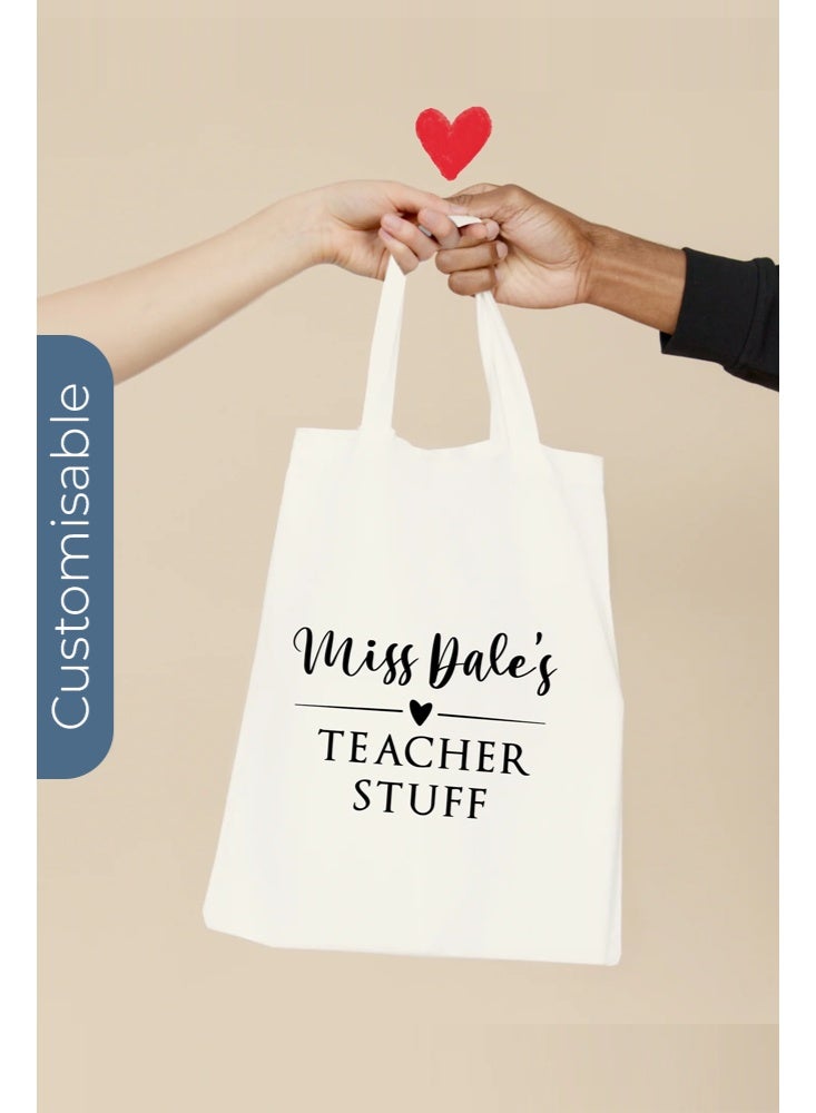 Share the Love Teacher Stuff Tote Bag - Personalised Shopping & Everyday Carry Bag - Image 1
