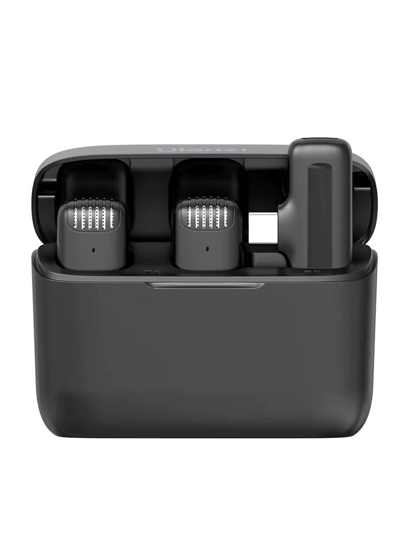 J12 Wireless Lavalier Microphone for iPhone/Android/iPad, 2-in-1 Plug-Play Mic with Charging Case for Phone Video Recording, 65ft Transmission Range (Type-C) - Image 1