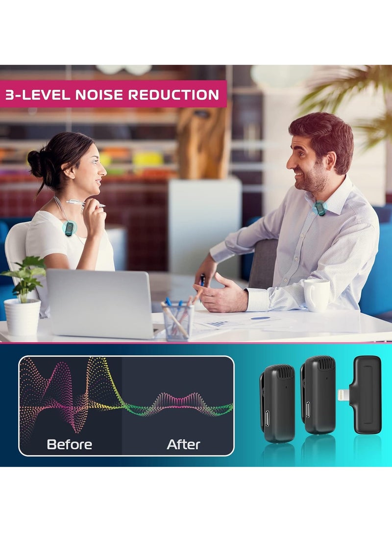J12 Wireless Lavalier Microphone for iPhone/Android/iPad, 2-in-1 Plug-Play Mic with Charging Case for Phone Video Recording, 65ft Transmission Range (Type-C) - Image 2