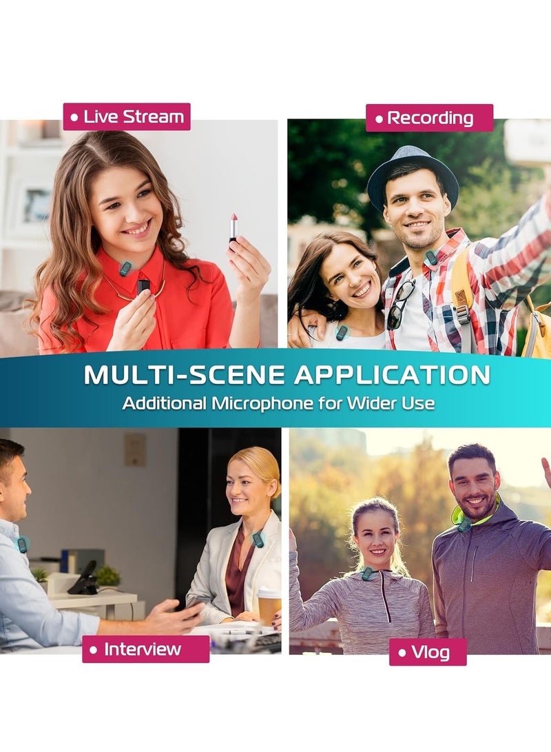 J12 Wireless Lavalier Microphone for iPhone/Android/iPad, 2-in-1 Plug-Play Mic with Charging Case for Phone Video Recording, 65ft Transmission Range (Type-C) - Image 5