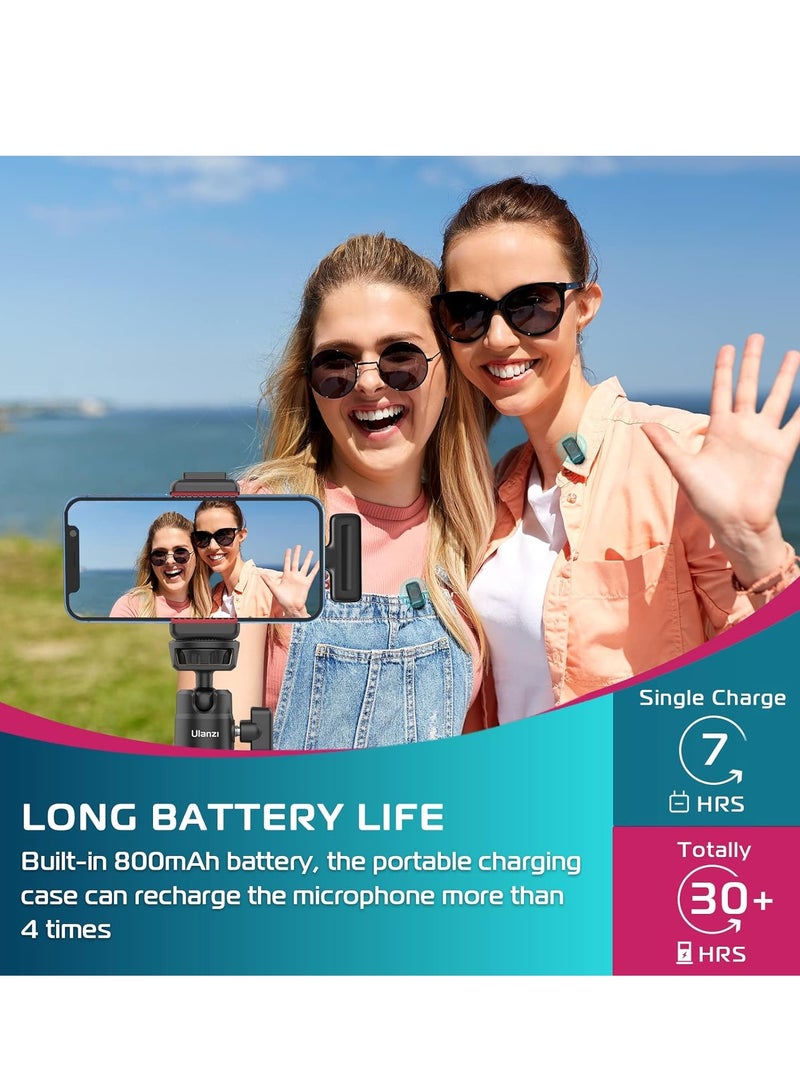 J12 Wireless Lavalier Microphone for iPhone/Android/iPad, 2-in-1 Plug-Play Mic with Charging Case for Phone Video Recording, 65ft Transmission Range (Type-C) - Image 3