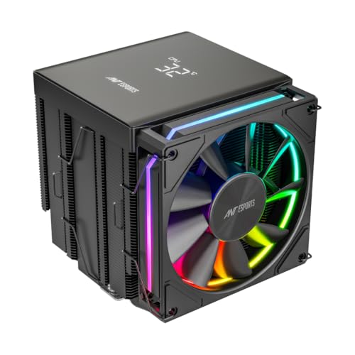 ANT Esports مبرد هواء رقمي لمعالج Ant Esports V8 مع مروحة CPU وشاشة عرض درجة الحرارة LED و ARGB | 2x120mm مراوح | يدعم Intel - LGA1851 / 1700/1200 AMD - AM5 / AM4 - Image 1