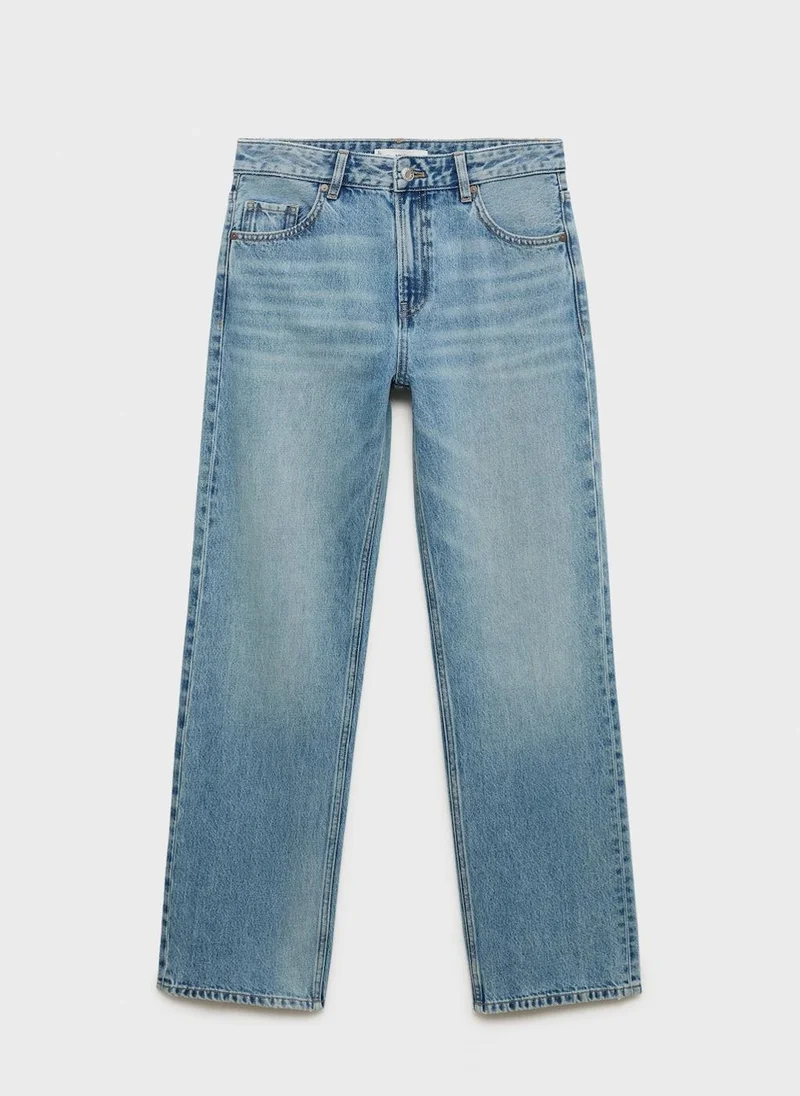 مانجو Miami Medium-Rise Straight-Fit Jeans