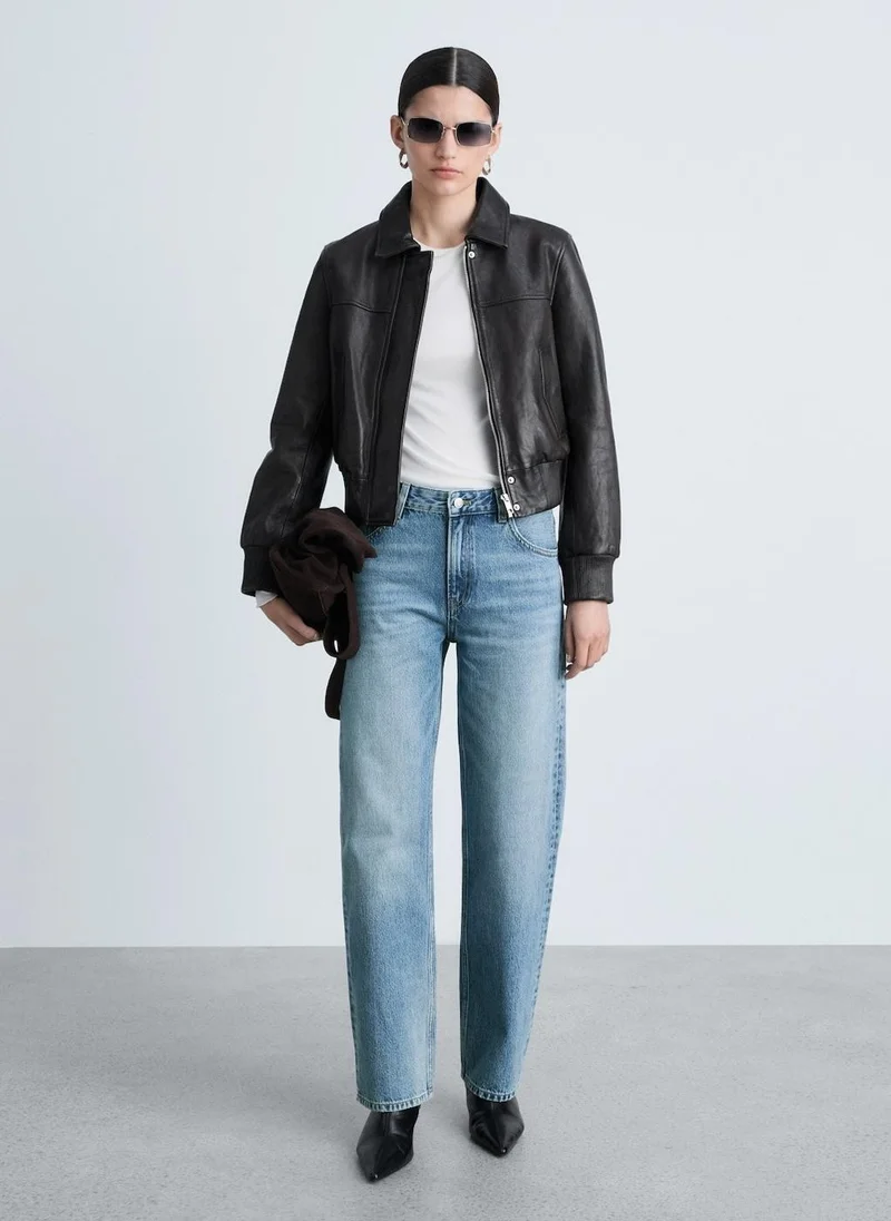 مانجو Miami Medium-Rise Straight-Fit Jeans