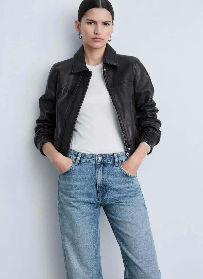 مانجو Miami Medium-Rise Straight-Fit Jeans