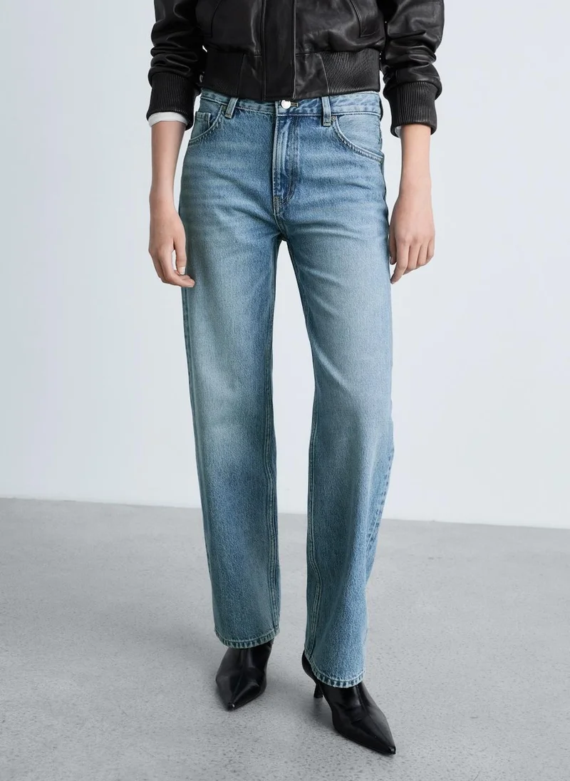 مانجو Miami Medium-Rise Straight-Fit Jeans