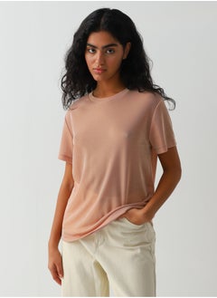 Women's Polyamide Duochrome t-shirt Loose Fit Beige - pzsku/ZE701CE401E7BB9F77CEAZ/45/_/1697080767/07865dfa-1ec9-4183-a7ba-57ded4d515e5