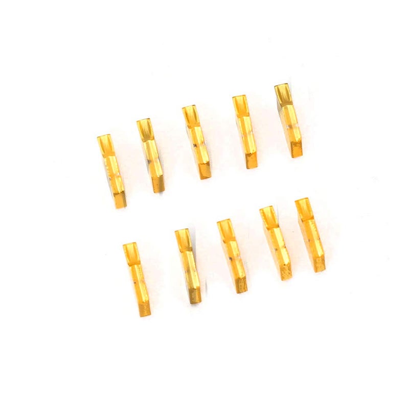 OSCARBIDE Carbide Insert GTN-2(QC1402) Carbide Grooving Inserts 10 Pieces/Set,Tin Coated CNC Lathe Carbide Cutters Inserts for Lathe Grooving Cut-Off Tool - Image 2
