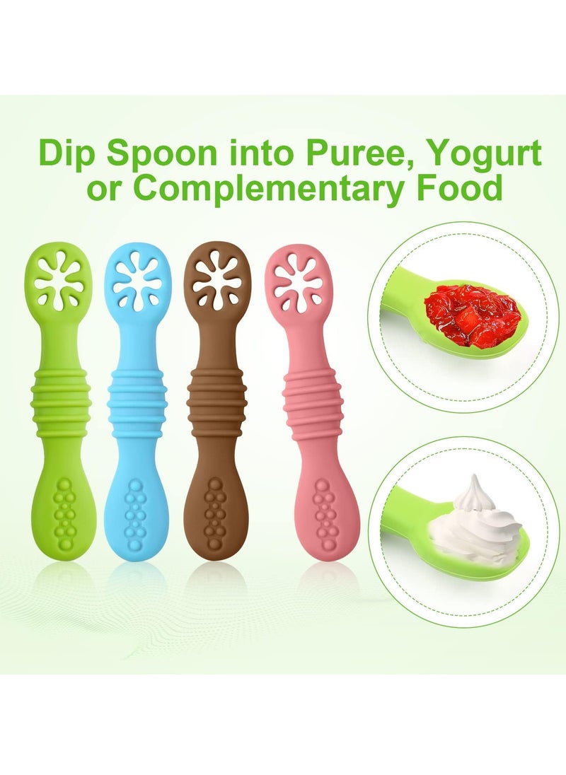 Bukela - Pack Of 2 SIlicone Baby Spoons - Brown, 6 Months + - Image 1