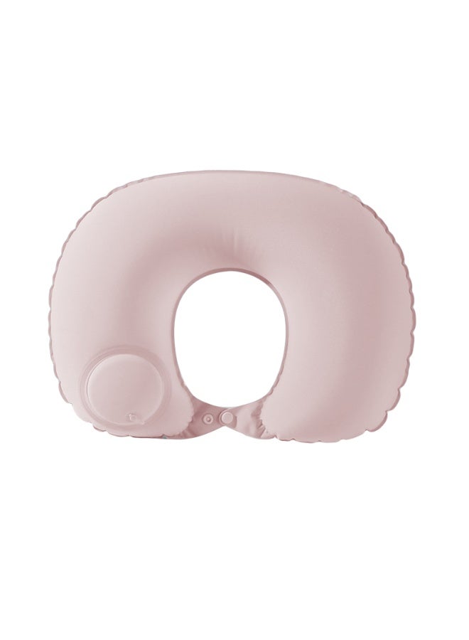 وسادة سفر قابلة للنفخ للرقبة اضغط لتضخيمها وسادة قابلة للنفخ محمولة على شكل حرف U للسفر/السيارة/المنزل/المكتب - Image 1