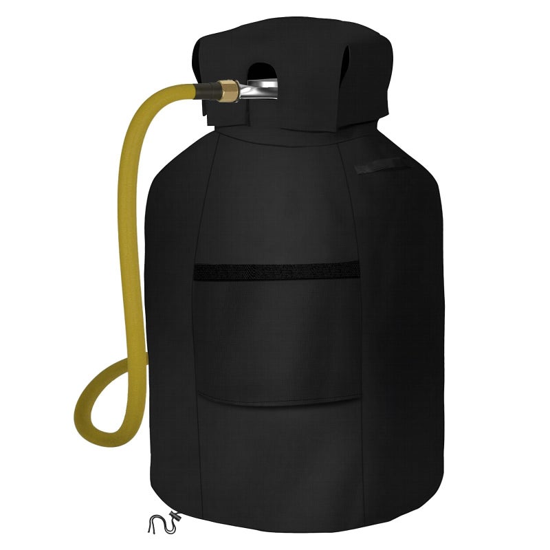 AKEfit Propane Tank Cover 20lb Gas Tank Cover Outdoor Heavy Duty Waterproof Covers Fits Standard 20 lb Tank Cylinder 13 x 195 Black - Image 2