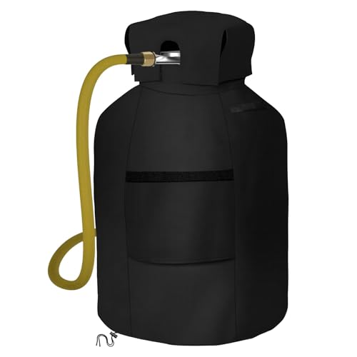 AKEfit Propane Tank Cover 20lb Gas Tank Cover Outdoor Heavy Duty Waterproof Covers Fits Standard 20 lb Tank Cylinder 13 x 195 Black - Image 1