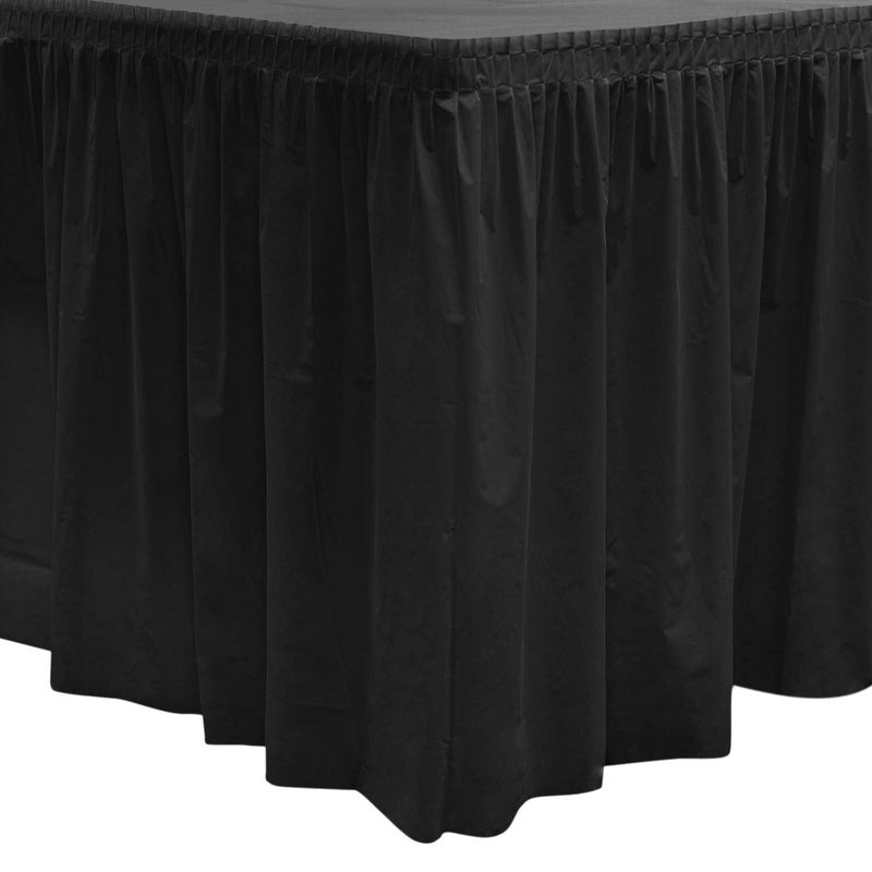 Party Essentials Plastic Table Skirt 1Count 29 W x 14 168 L Black