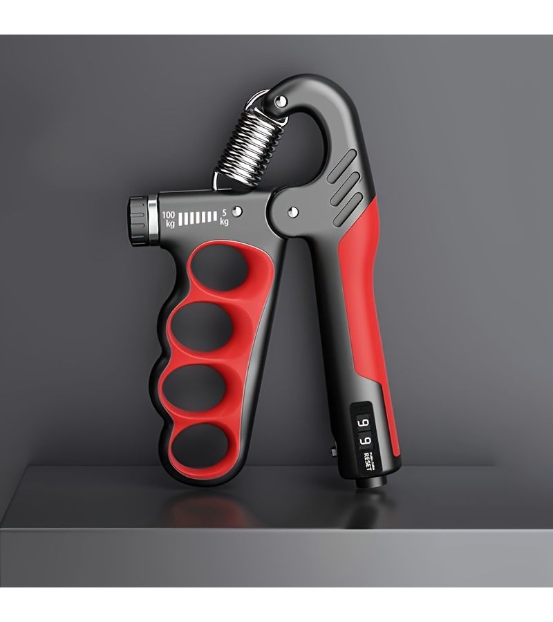 Portable Hand Grip Strengthener Red Adjustable Resistance 11 to 220 Lbs 5 to 100 Kg Heavy Duty Strength Trainer Non Slip Design Home Fitness Sports Training Rehabilitation Unisex Compact Durable - Image 4