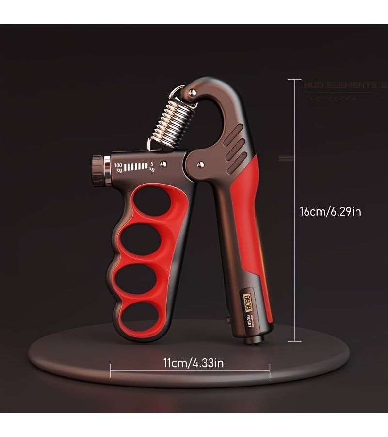 Portable Hand Grip Strengthener Red Adjustable Resistance 11 to 220 Lbs 5 to 100 Kg Heavy Duty Strength Trainer Non Slip Design Home Fitness Sports Training Rehabilitation Unisex Compact Durable - Image 5