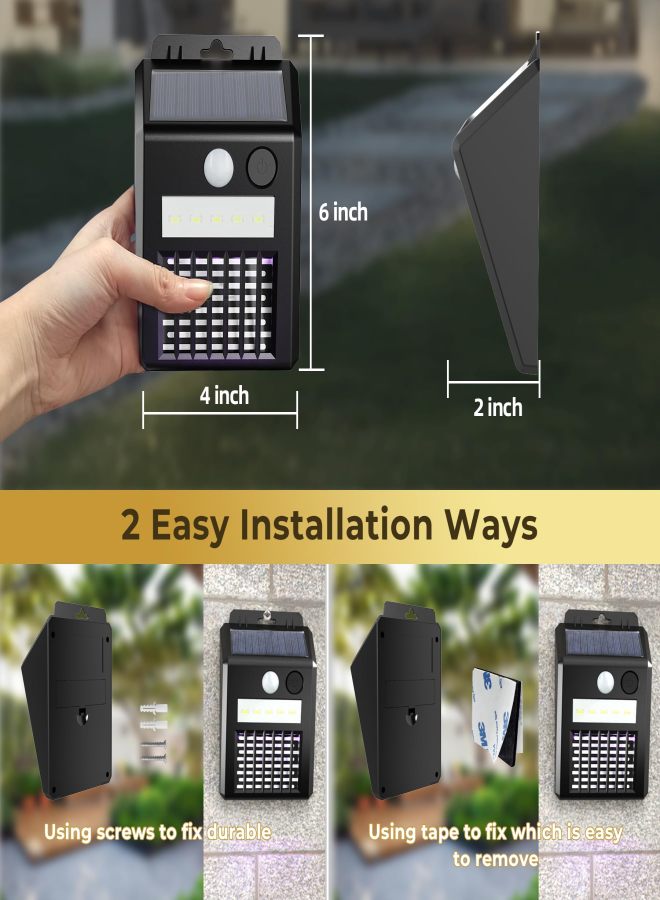 Solar Bug Zapper Outdoor, Motion Sensor Light with Mosquito Trap Flying Insect Trap for Killing Mosquito/Gnat/Moth/Fruit Flies Bug Catcher Perfect for Patio/Yard/Porch/Fence - Image 4