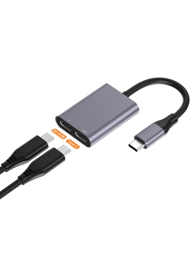 AR Glasses Docking Station HUB Mobile Phone Tablet PD Charging Usb 2-in -1 Pcba Docking Station Type-C Adapter-Number Of Interfaces:AC-021 Mini 2-in -1 Docking Station Gray  - Image 1