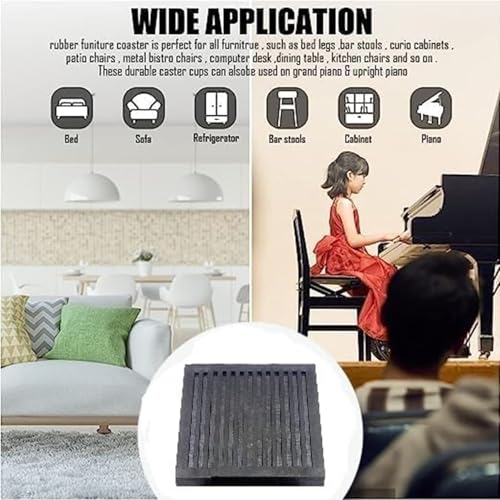 Global Premium Rubber Anti-Vibration Pads to Reduce Noise and Protect Floors, Washing Machines,HVAC Units, Compressors Pack of 4 Pieces(1/2 inch x 4 inch x 4 inch) /Furniture and Washing Machine Pads - Image 3