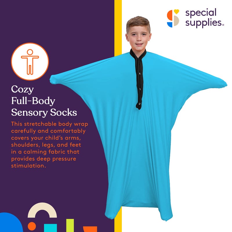Special Supplies Sensory Body Sock Full-Body Wrap to Relieve Stress, Stretchy, Breathable Cozy Sensory Sock for Boys, Girls, Safe, Calming Relief Cocoon (Large 56"x28") - Image 5