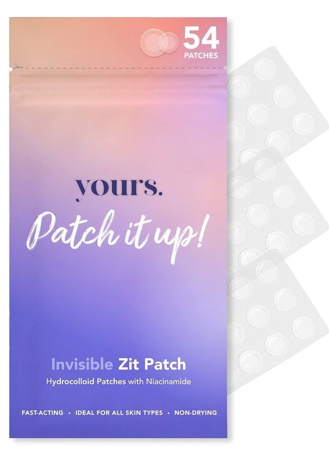Love From Yours. - Yours Invisible Pimple Patches (54 pcs) | Niacinamide Packed Hydrocolloid Pimple Patches for Overnight Healing | Invisible & Thin - wear Under Makeup | Absorbs gunk & Reduces Redness - Image 1
