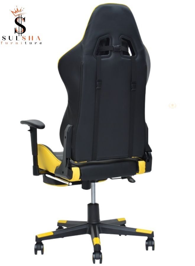 SULSHA Soft 2D Armrest Gaming Chair with high backrest and adjustible seat height, Footrest ergonomic design that can be used as office chair - Image 2