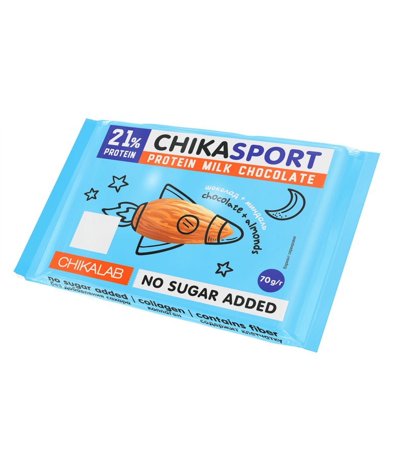 Chikalab CHIKASPORT Collagen Protein Milk Chocolate with Almonds No Sugar Added 4x70g - Image 2