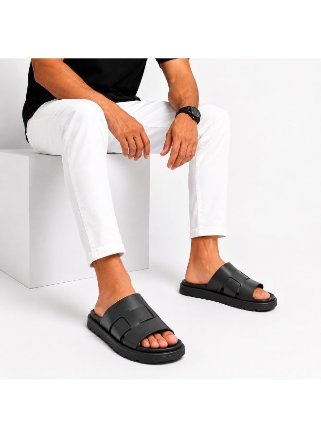 Diffindo Men'S Casual Genuine Leather Slipper - Image 1
