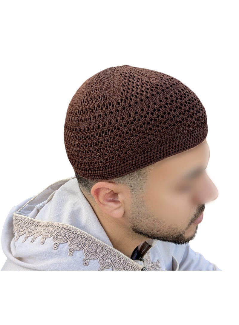 طاقية صلاة تركية من القطن – تصميم إسلامي أنيق مريح للاستخدام اليومي والعبادة - Image 1