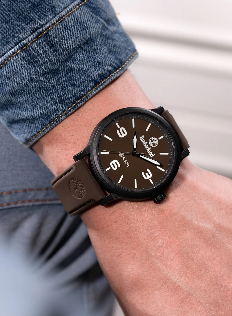 Timberland Driscoll Men's Watch 46mm Analog Brown Dial Brown Silicone Strap