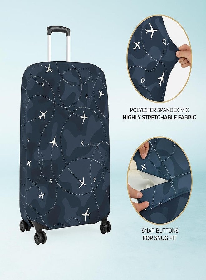 NT CREATION Printed Travel Luggage Cover for Suitcase - Stretchable & Scratchproof Trolley Bag Protector - Image 4