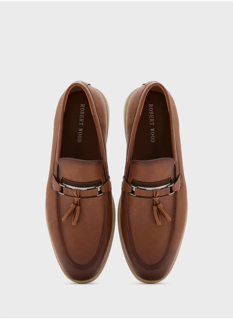 Robert Wood Tassel Detail Smart Casual Slip Ons