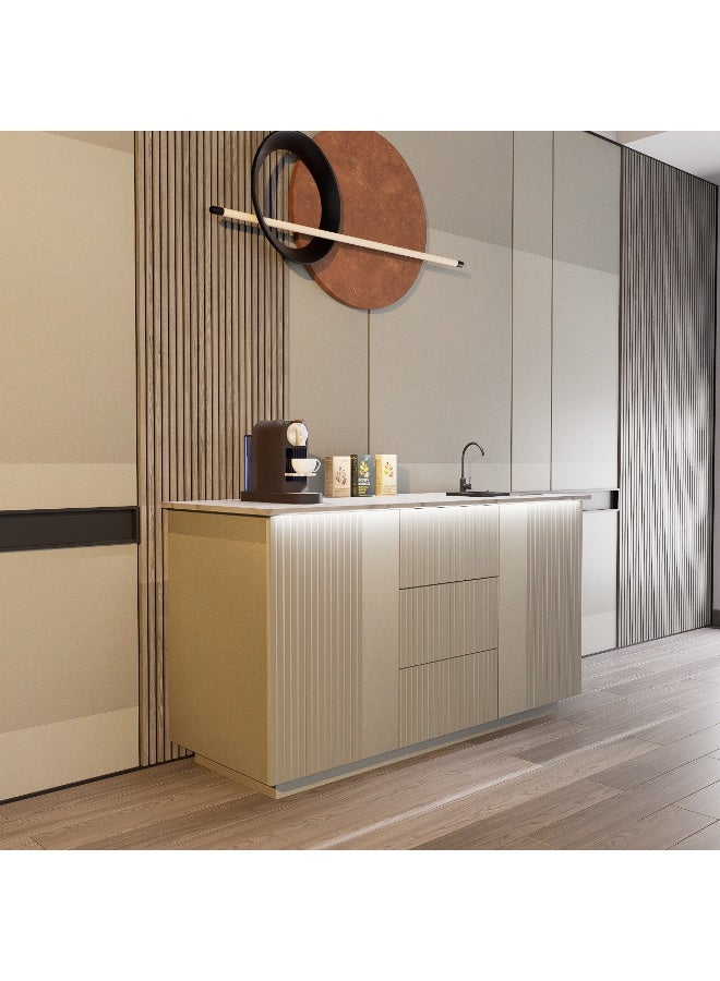 كوفي وورلد ركن القهوة بكج شامل الاضاءة المخفية والرينزر والسلة والحنفية - Image 2