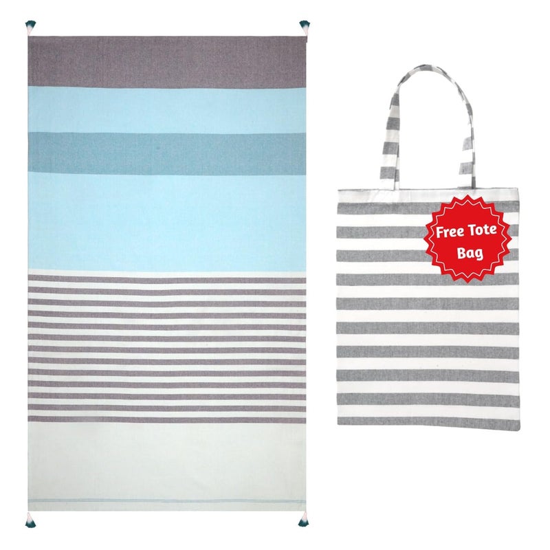 Folkulture Folkulture Turkish Beach Towel with Tote Bag  Oversized 40 x 70 Quick Dry Bath Towels for Adults Swimming Pool Travel  Large Lightweight Beach Blanket Waterproof Sandproof Beach Accessories 