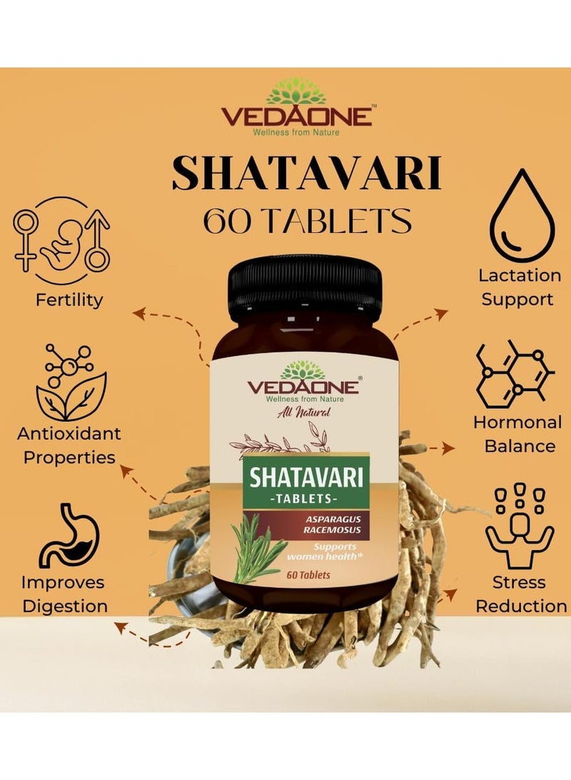VedaOne All Natural Shatavari tablets | 750mg each| 60 Tablets| Shatavari supplement for women |Hormonal Balance, Women's Reproductive Health, Improve Mood and Immunity, Mental Clarity - Image 4