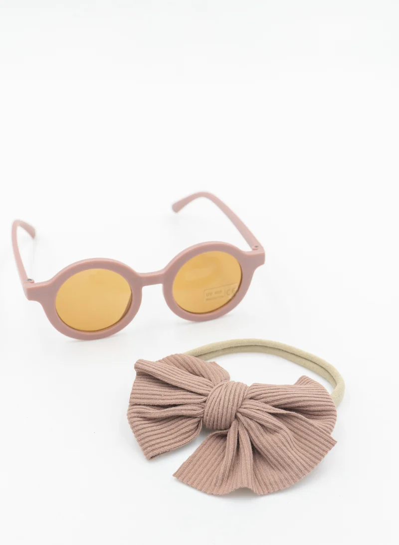 D'Daniela Glasses and Headband Set For Babies and Girls Light Brown Colour