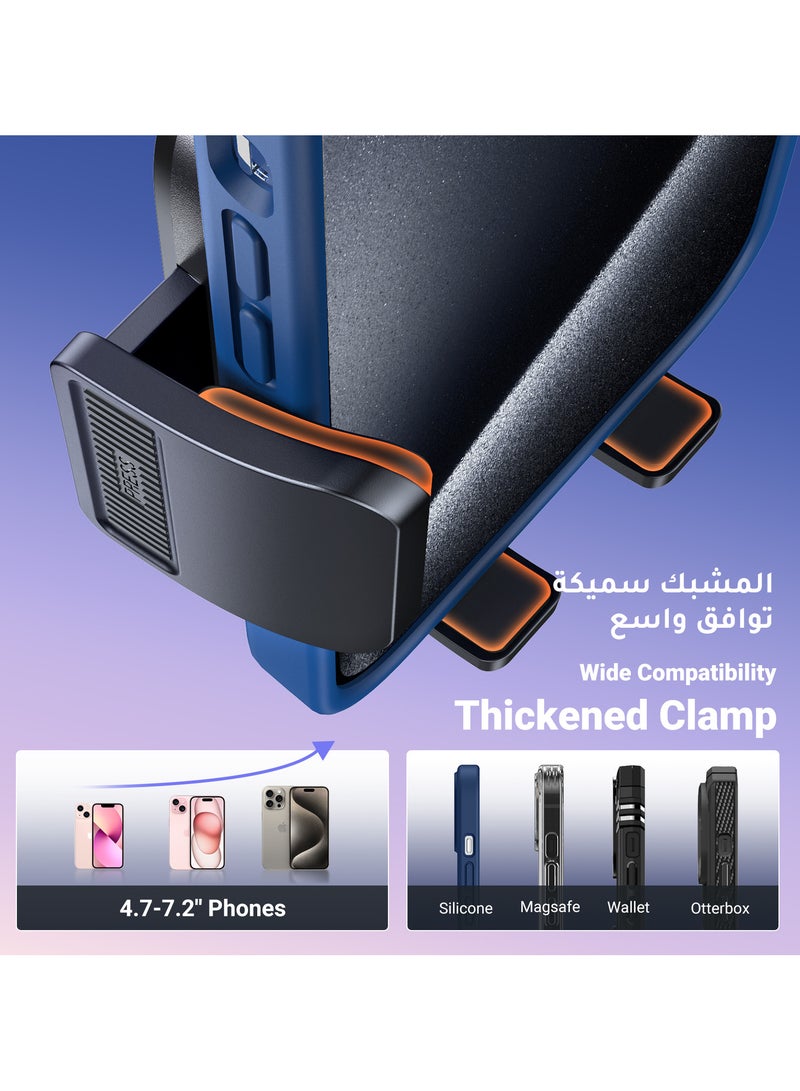 يو جرين 2 في 1 حامل جوال السيارة للوحة القيادة / الزجاج الأمامي / فتحة التهوية للسيارة، حامل هاتف السيارة فائق الثبات مع قاعدة شفط قوية للسيارة مناسب لهاتف أيفون 15 برو ماكس جالكسي S24 S23 أسود - Image 4