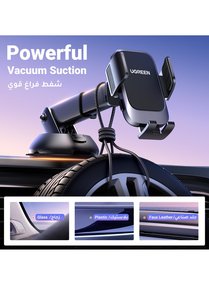 يو جرين 2 في 1 حامل جوال السيارة للوحة القيادة / الزجاج الأمامي / فتحة التهوية للسيارة، حامل هاتف السيارة فائق الثبات مع قاعدة شفط قوية للسيارة مناسب لهاتف أيفون 15 برو ماكس جالكسي S24 S23 أسود - Image 5