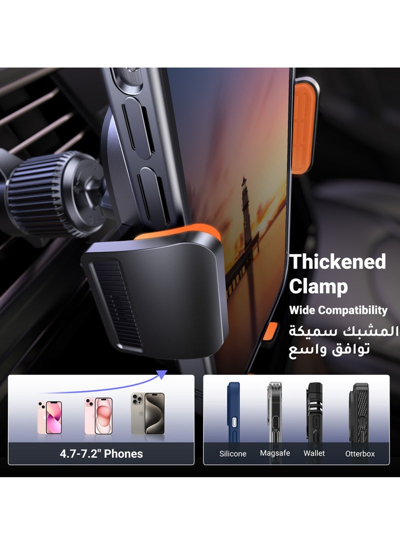 يو جرين 2 في 1 حامل جوال السيارة للوحة القيادة / الزجاج الأمامي / فتحة التهوية للسيارة، حامل هاتف السيارة فائق الثبات مع قاعدة شفط قوية للسيارة مناسب لهاتف أيفون 15 برو ماكس جالكسي S24 S23 أسود - Image 3