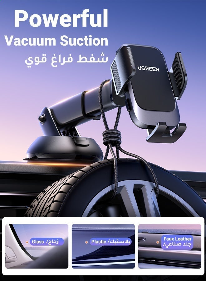 Ugreen 2024-Gen Upgraded 2 In 1 Car Phone Holder For Dashboard/Windshield/Air Vent Car Mount Ultra Stable Car Mobile Holder With Strong Suction Cup Car Stand Fit iPhone 16/15 Series, Galaxy S24 S23, Xiaomi Black - Image 5