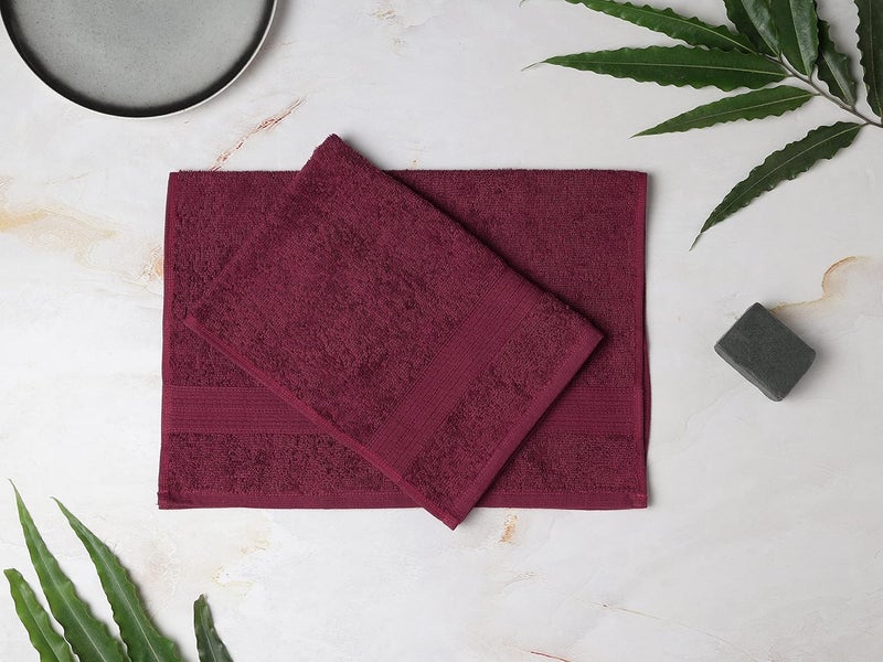Spaces 100% Cotton Hand Towel Ultra Absorbency Easy Care Light Weight (Solid 40CMX60CM)-Maroon - Image 1