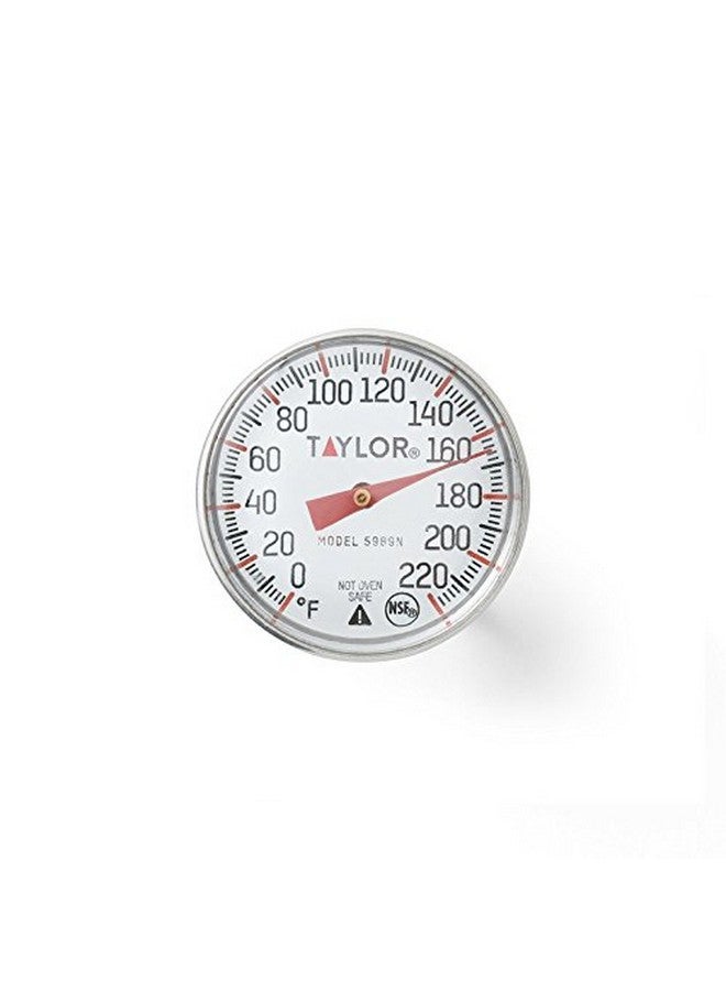 Taylor Instant Read Analog Meat Food Grill BBQ Cooking Kitchen Thermometer with Red Pocket Sleeve for Calibration, 1 inch dial, Stainless Steel - Image 2