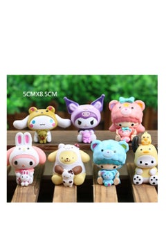 Y&D 7 Pack Kawaii Sanrio Figure My Melody  kuromi Figure Birthday Party Supplies, Cinnamon Cupcake Toppers, Cute Mini Figure Toys  Birthday Party Favor For Kids Fans Collection Bouquet Desk Decor  - Image 1