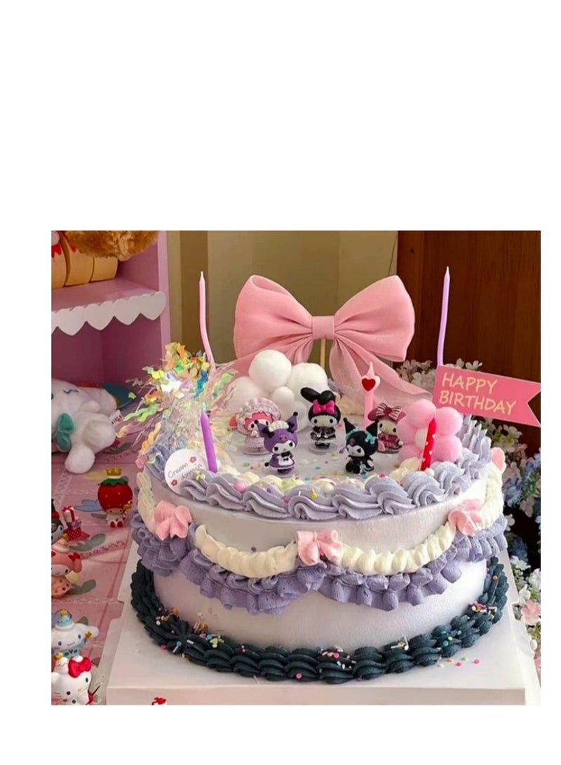 Y&D 7 Pack Kawaii Sanrio Figure My Melody  kuromi Figure Birthday Party Supplies, Cinnamon Cupcake Toppers, Cute Mini Figure Toys  Birthday Party Favor For Kids Fans Collection Bouquet Desk Decor - Image 2