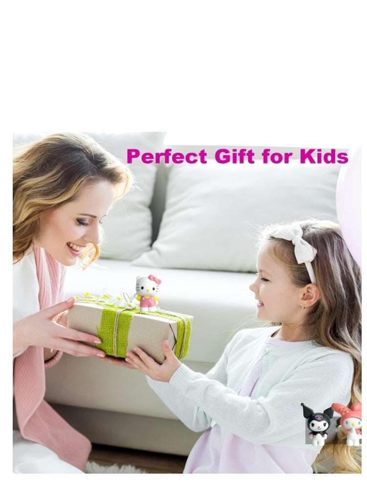 Y&D 7 Pack Kawaii Sanrio Figure My Melody  kuromi Figure Birthday Party Supplies, Cinnamon Cupcake Toppers, Cute Mini Figure Toys  Birthday Party Favor For Kids Fans Collection Bouquet Desk Decor - Image 3